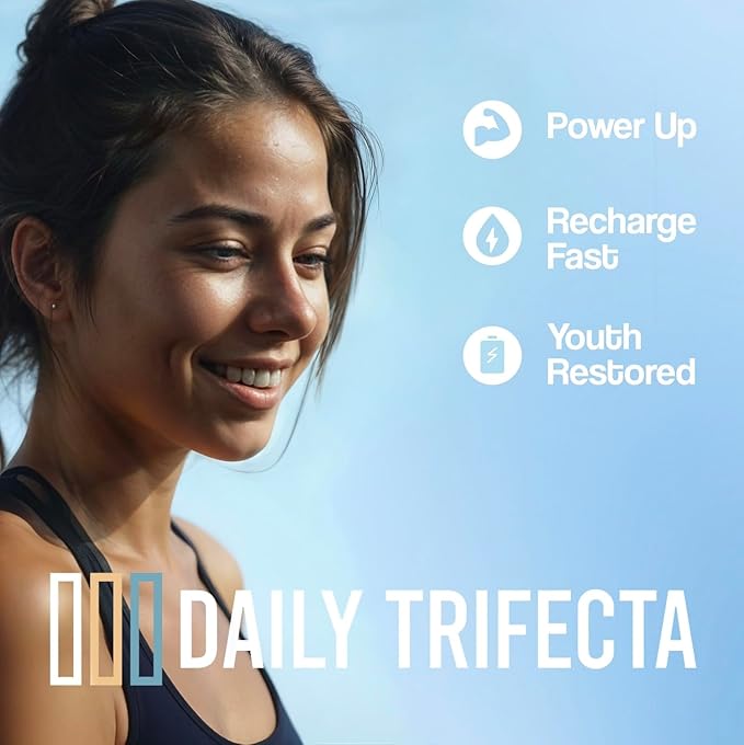 Daily Trifecta 3-in-1 Collagen, Creatine & Electrolyte Stick Packs | Type I Collagen, Creatine Monohydrate, Zero Sugar | 30 Natural Single-Serve Packets | Strength, Hydration & Recovery (Pineapple)