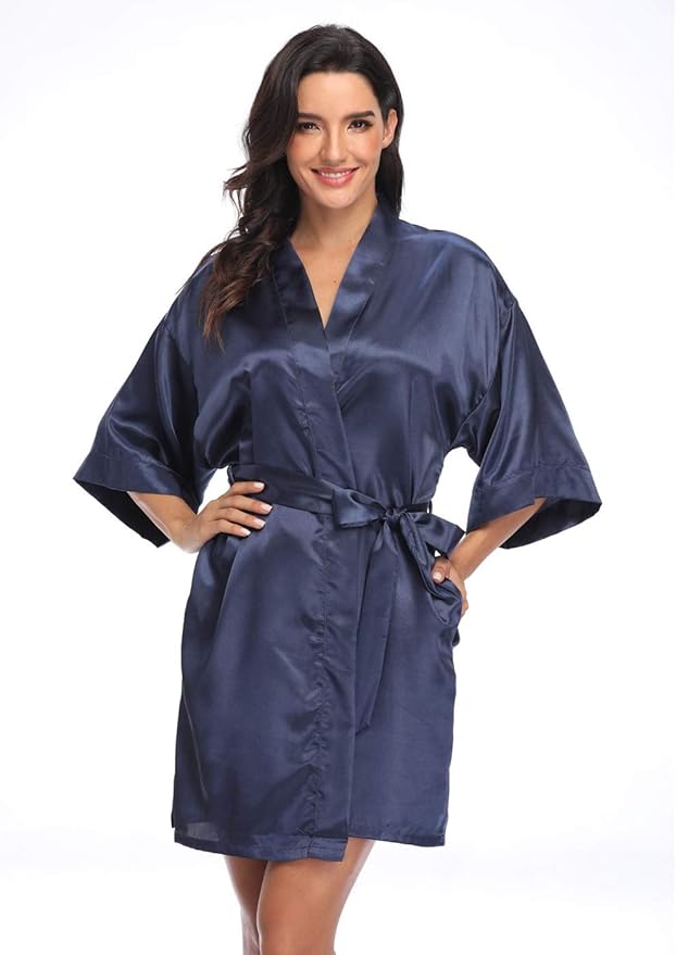 Women's Pure Short Silky Robes Bridesmaid Bride Party Satin Robes Sleepwear