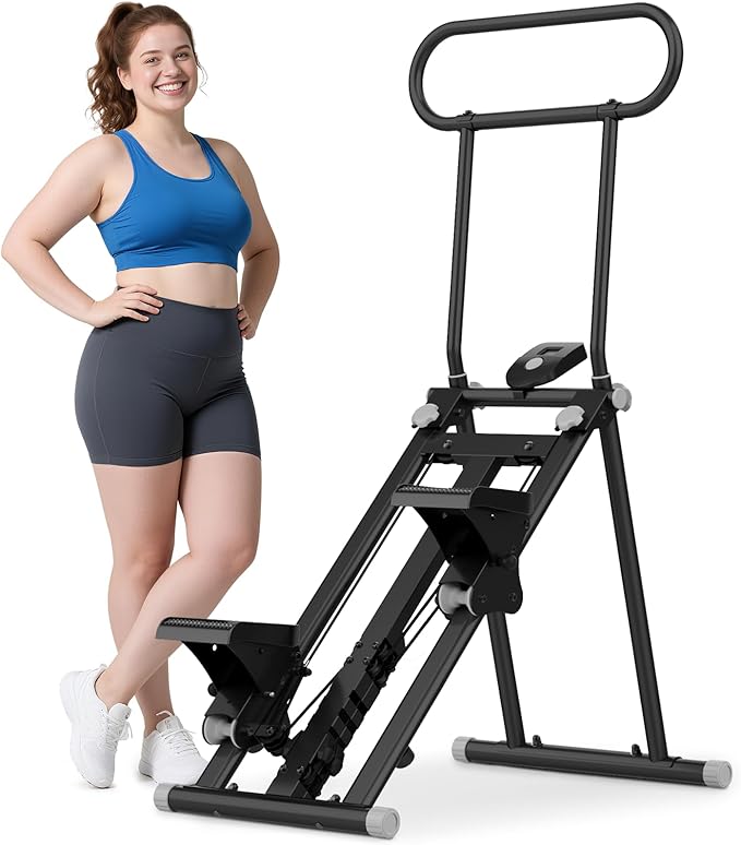 ERGOLIFE Stair Stepper with 3-Level Adjustable Resistance, 350lbs Upgrade Foldable Stairmaster Machine for Home Gym Workout, Cardio Stair Climber with Low Noise