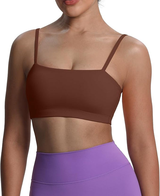 Aoxjox Women's Workout Bandeau Bras Training Fitness Running Yoga Crop Tank
