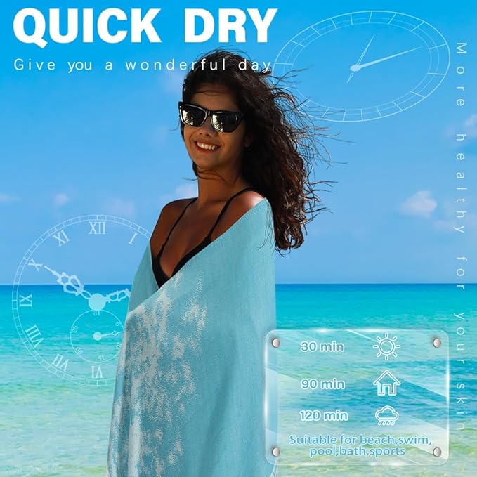 Thin Turkish Beach Towel Quick Dry Absorbent Cotton Lightweight Bath Pool Towels Extra Large Oversized Sand Free Beach Stuff Cloud Adults Gift