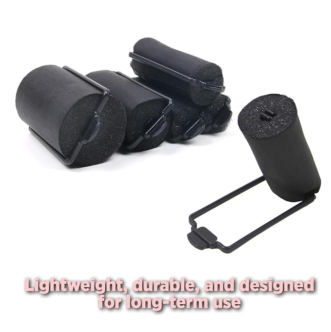 DONNA Foam Hair Roller 8PCS, Silky Sastin 1"(D) LARGE Rollers for Heatless Hairdressing Styling, Hair Curlers and Clips, Black