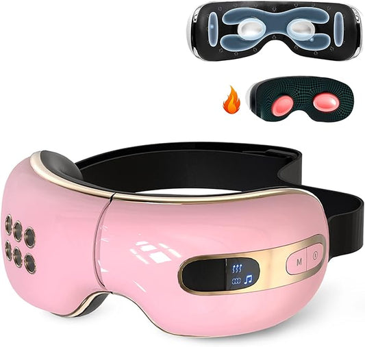 Eye Massager with Heat and Coolling for Migraines, Dry Eyes, Eye Strains, Eye Massager Mask Heat Cold Tech Bluetooth Music for Sleeping Birthday Gifts for Women Men