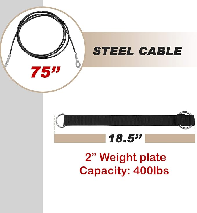 Yes4All Cable Machine Attachment, Double D Hanlde & Tricep Rope Cable Attachment, Weight Machine Accessories Load 880 LB for Home Gym