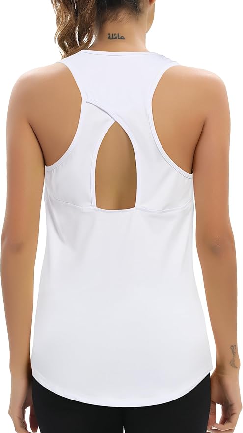 Aeuui Womens Workout Tops Open Back Racerback Tank Tops Sleeveless Yoga Athletic Running Shirts Gym Clothes for Women