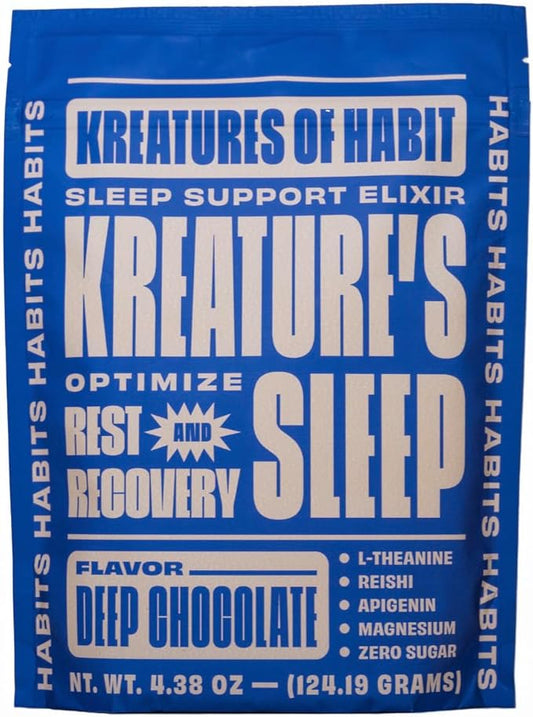 Kreatures of Habit | KREATURE'S Sleep | Sugar-Free, Sleep Support Elixir | with Ashwagandha, Chamomile, GABA, L-Theanine, Reishi & Magnesium | Chocolate