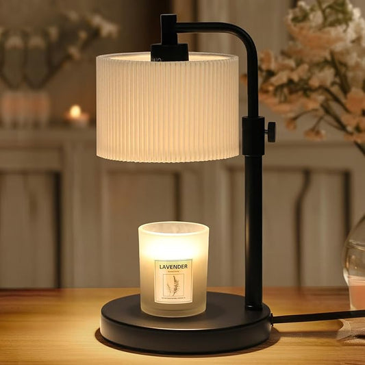 Candle Warmer Lamp with Timer, Candle Wax Warmer Adjustable Height Candle Lamp Warmer for Jar Candles, House Warming Gifts Home Decor Gifts for Women (Black-Upgrade)