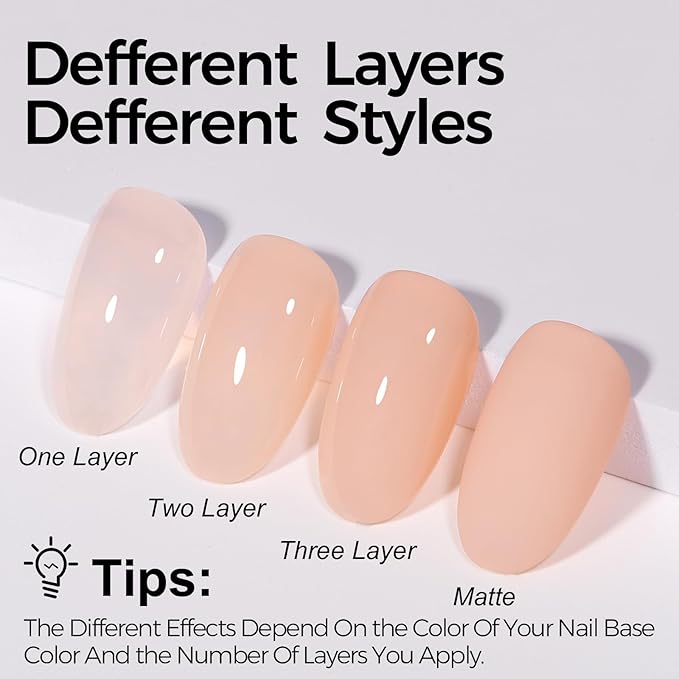 TOMICCA Nude Gel Nail Polish,15ml Light Nude Gel Polish,Soak Off Uv Led Cure Needed，Color Long Lasting Translucent Nail Art Manicure French Salon Diy Design Gifts For Woman