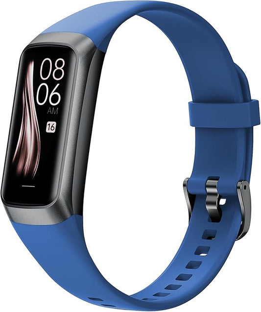 Fitness Tracker Activity Tracker 1.10''AMOLED Touch Color Screen,Smart Watch with 24/7 Blood Oxygen Heart Rate,Sleep Monitor,IP68 Waterproof,Step Counter Health for Women Men (Blue)