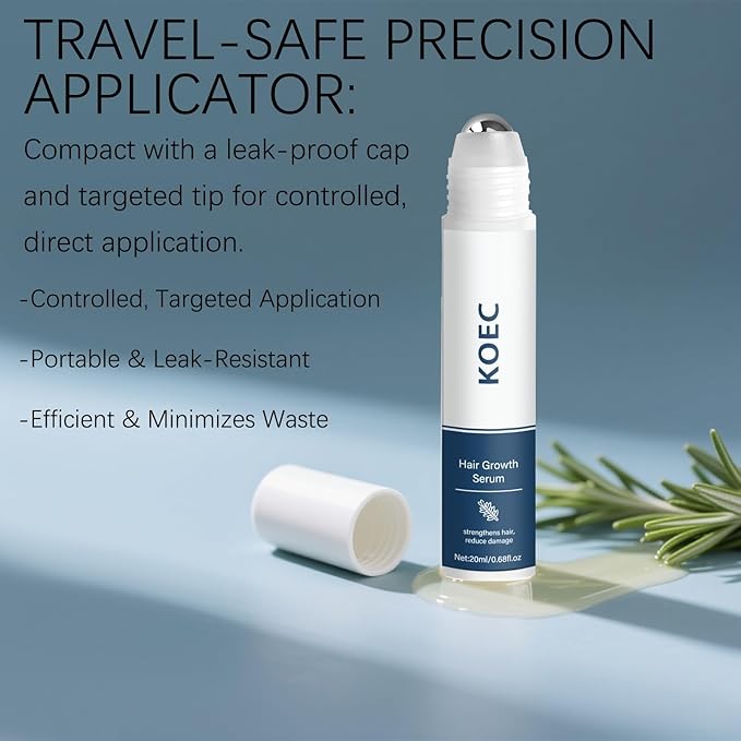 Hair Growth Essence Roll-On Bottle – 3% Rosemary, 3% Redensyl, and 2% Anagain – Lightweight, non-greasy scalp essence, free of preservatives and sulfates – Suitable for both men and women (1)