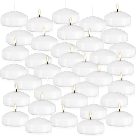 36 Floating Candles, Smoke-Free and odorless, Burning continuously for 8-10 Hours, White, 3-inch Floating Candles, Suitable for Valentine's Day, Weddings, Holidays, Home Decoration