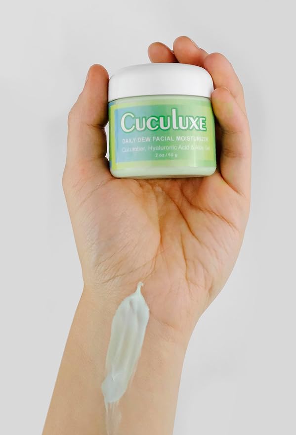 Beesaluxe Cuculuxe Daily Dew Facial Moisturizer – Hydrating Face Cream with Cucumber, Hyaluronic Acid & Aloe – Gentle Daily Moisturizer for Sensitive Skin