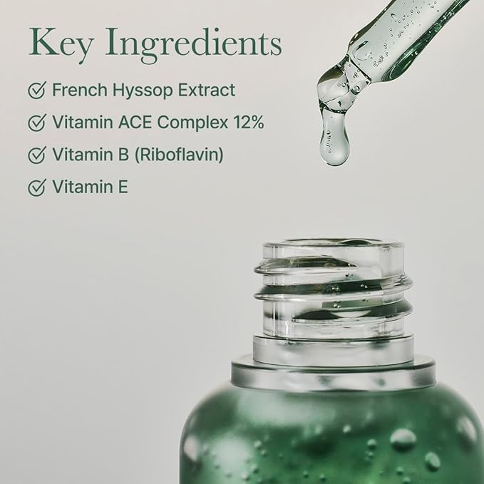 Arencia Hyssop Glow Serum, 10% Niacinamide, 12% Vitamin A,C,E - Hydrating, Moisturizing, Anti-Aging Serum for Korean Glass Skin