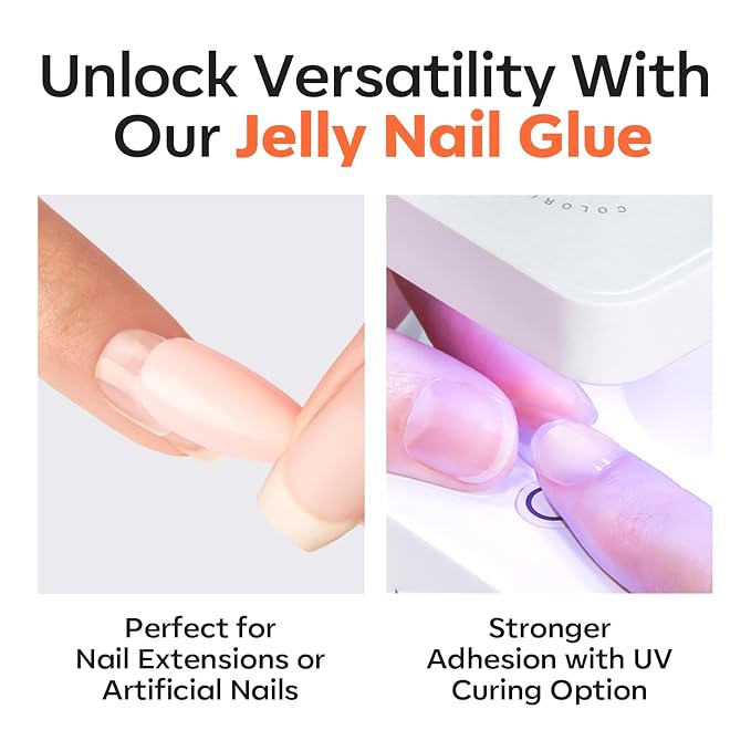 modelones Nail Adhesive Tabs 240pcs - UV Jelly Nail Glue Stickers for Press on Waterproof Breathable Double Sided Sticky Tabs Need Curing 10 Sheet 12 Sizes