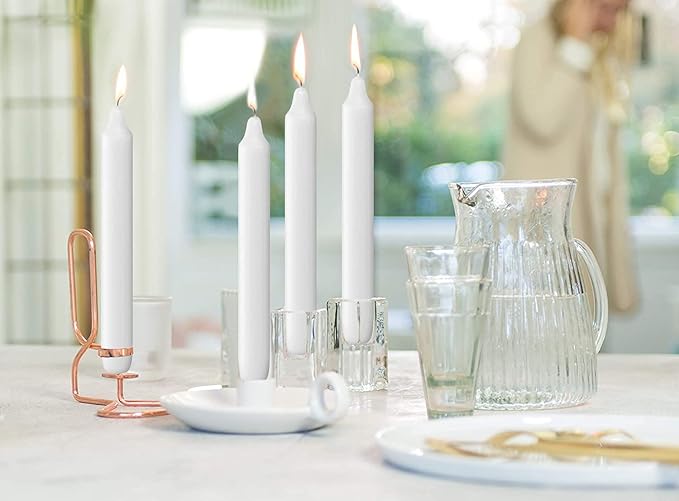 BOLSIUS White Candlesticks - 2 Packs = Total 90 Candles - 6+ Hours - Premium European Quality - Consistent Smokeless Flame - Unscented Dripless Dinner Candles