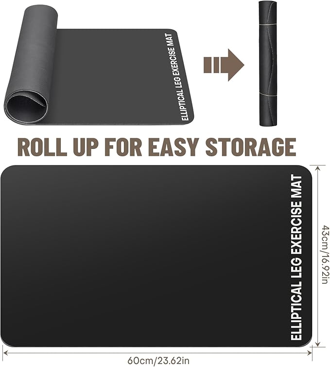 Under Desk Elliptical Mat - Non-Slip Exercise Equipment for Peloton Bike, Small Exercise Mat for Desk Workout Equipment