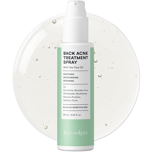 Back and Body Acne Treatment Spray: 2% Salicylic Acid & Tea Tree Oil Bacne Spray for Clear, Soothe & Moisturize - Effective for Men, Women, Teens with Back, Shoulder, Arm, and Chest Acne