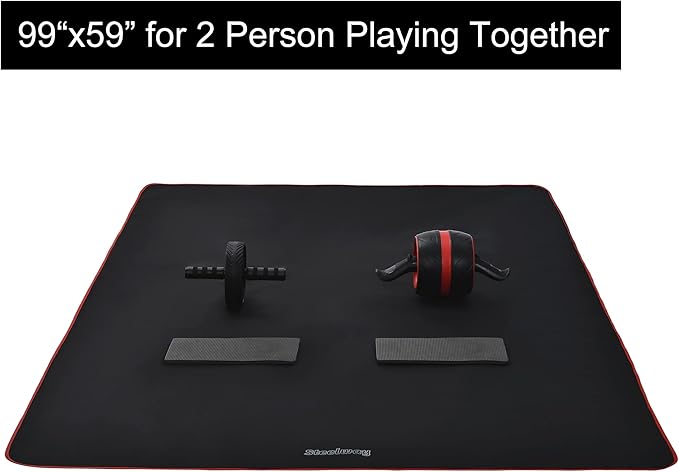 Exercise Mat for AB Roller AB Mat Thin of Large, Picnic Blanket Waterproof, Black Long Foldable Workout Oxford Polyester Fabric Mats for Home Gym Use, 99" (L) x 59" (W)