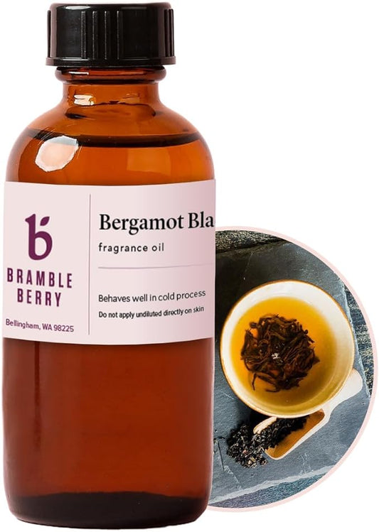 Bramble Berry Bergamot Black Tea Fragrance Oil 2 oz | Citrus Herbal Scent for Soap Making, Candles, Lotion, Bath Bombs & Perfume | Skin Safe, Vegan, Paraben & Phthalate Free