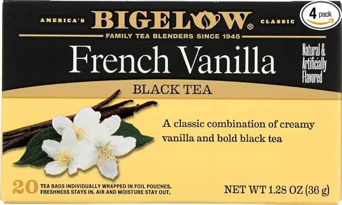 Bigelow French Vanilla Tea 1.28 OZ(Pack of 4)4
