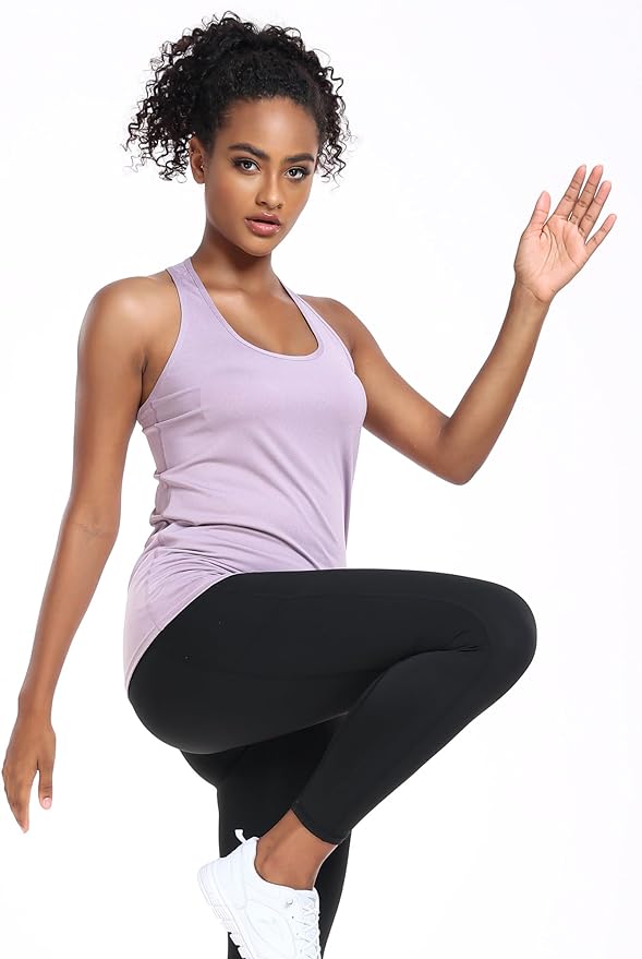 6 or 5 Pack Workout Tank Tops for Women, Athletic Racerback Sports Tank Tops, Compression Sleeveless Dry Fit Shirts