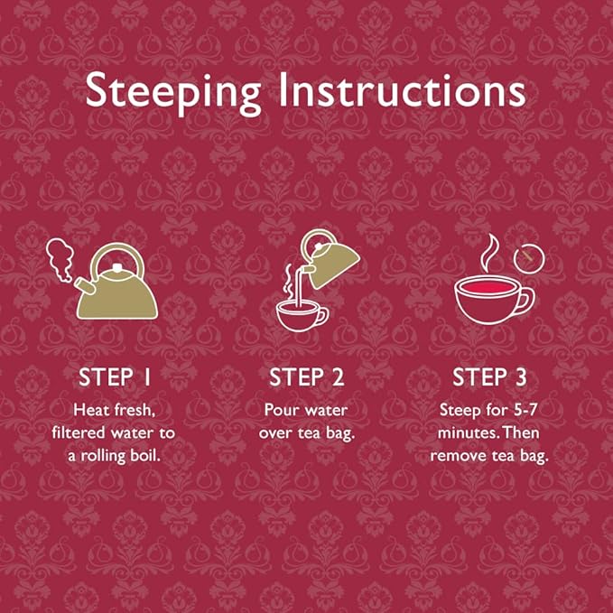 The Republic of Tea Downton Abbey Premium English Rose Tea, 36 Tea Bags, Rose Hibiscus, Caffeine Free