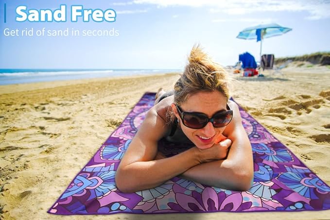 Microfiber Towel - Sand Free Absorbent Quick Dry for Pool, Swim, Camping, Sports, Beach, Backpacking, Yoga, Gym, Travel Towels XL 71x32 with Bag - Soft, Compact, Lightweight, Thin 4 Pack
