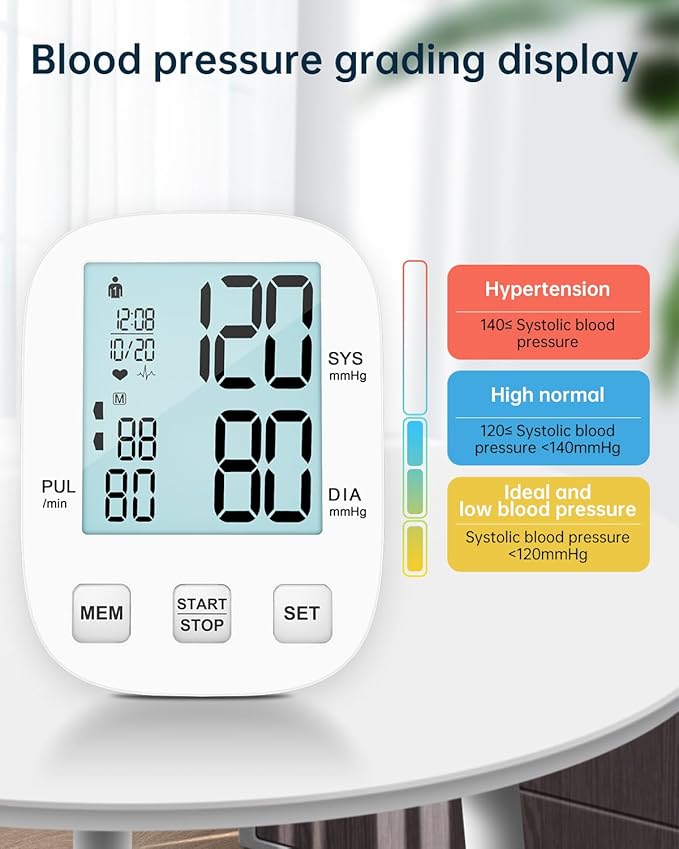 Blood Pressure Monitor-HOLFENRY Blood Pressure Monitors for Home use, Accurate Upper Arm Automatic Digital BP Machine with 9-17inches Blood Pressure Cuff and AAA Batteries