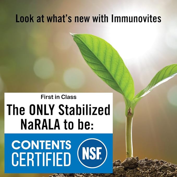IMMUNOVITES Stabilized R-Alpha Lipoic Acid ((True)) 600mg per Serving [[High Potency & up to 40x Increased Absorption]] (Na R-ALA) (Na R-LA) (Na R-Lipoate) (1 Bottle)