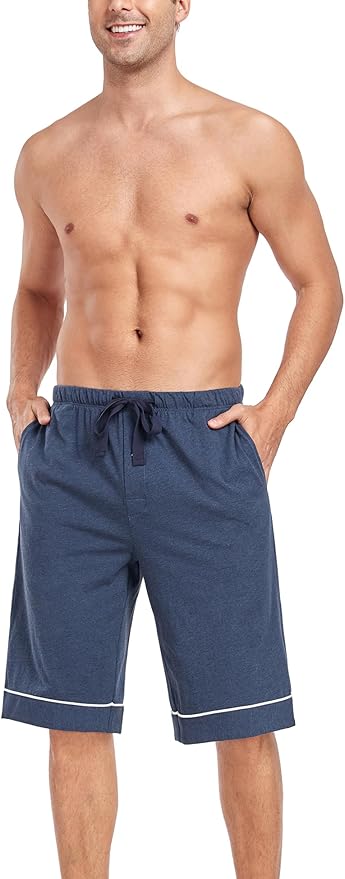 COLORFULLEAF Men's 100% Cotton Short Sleeve Pajama Sets Button Down Notched Collar Sleepwear Soft Lounge Pjs with Pockets