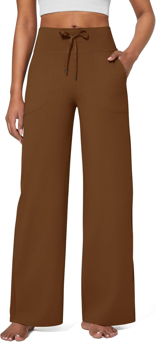 G4Free EverGoing Wide Leg Pants for Women Yoga Pants High Waist Sweatpants with Pockets Stretch Lounge Pants Comfy