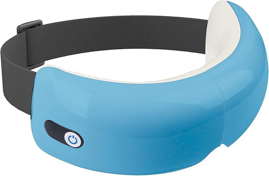 Eye Massager with Heat and Air Compression, Gift for Mon, Eye and Temple Massage Therapy with Vibration and Music for Migraines, Eye Fatigue Relief, Dry Eyes Strain, Blue