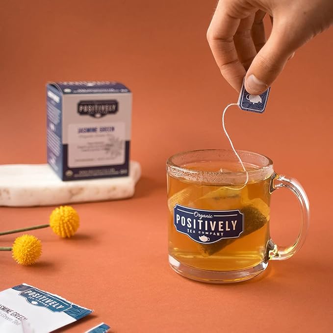 Organic Positively Tea Company, Jasmine Green Tea Bags, 20 Count