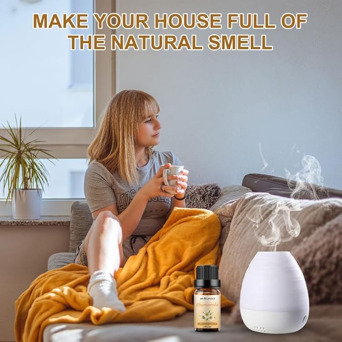 Sedbuwza 3 Pack Lavender Peppermint Chamomile Essential Oil 100% Pure and Natural Aromatherapy Gift Oils for Massage, Diffuser, Soaps, Candle