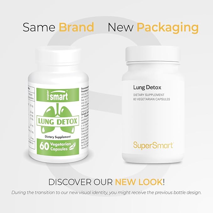 Supersmart - Lung Detox (Advanced Formula) - with Quercetin, Bromelain, Curcuminoids, EGCG | Non-GMO & Gluten Free - 60 Vegetarian Capsules