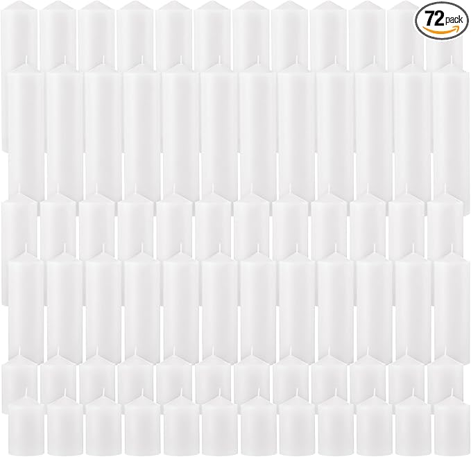 MTLEE Set of 72 White Pillar Candles 2 x 3, 2 x 6, 2 x 8 Inch Smokeless and Dripless Unscented Large Candles Long Clean Burning Rustic Pillar Candle for Wedding Dinner Home Decor