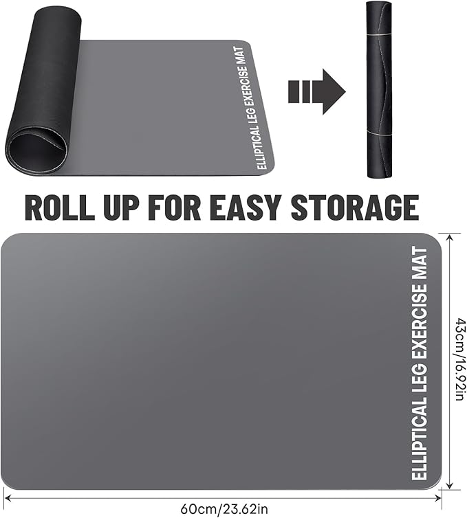 Under Desk Elliptical Mat - Non-Slip Exercise Equipment for Peloton Bike, Small Exercise Mat for Desk Workout Equipment