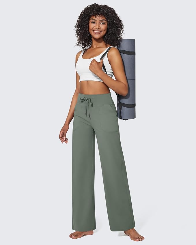 G4Free EverGoing Wide Leg Pants for Women Yoga Pants High Waist Sweatpants with Pockets Stretch Lounge Pants Comfy