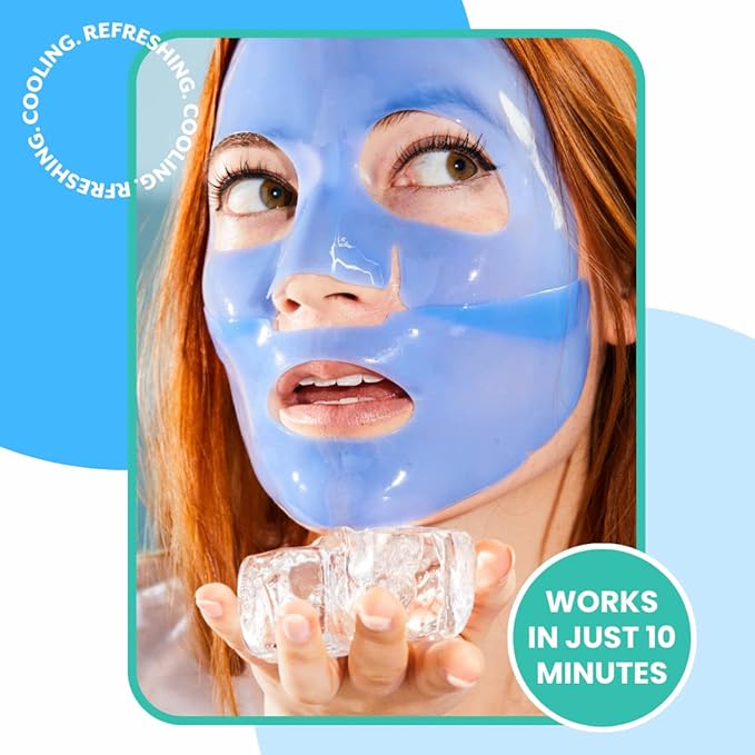 Patchology Iced Cooling and Firming Hydrogel Masks with Peptides, Cloudberry Oil and Bakuchiol. Facial Sheet Mask designed to firm skin and soothe redness and puffiness 1 - Count (Pack of 2)