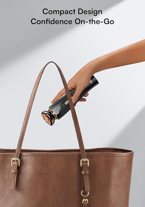 INIA 3-in-1 Red Light Therapy for Face and Neck Beauty Device for Puffiness & Skin Firming Skincare Tool (Black)