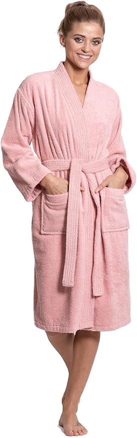 Turkuoise Soft & Absorbent Towel Robe, 100% Cotton Turkish Terry Cloth Kimono Bathrobes for Women