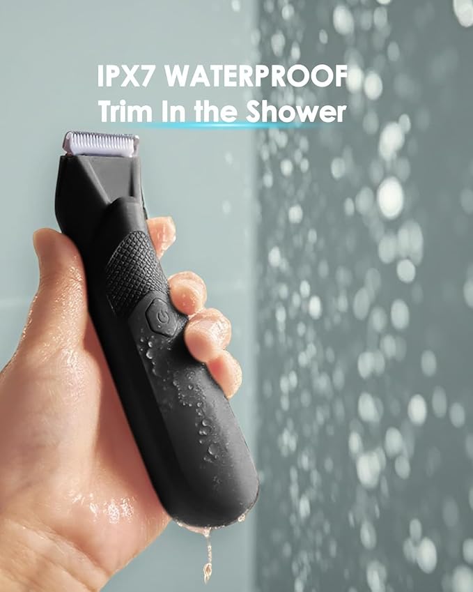 Personal Hair Trimmer for Women and Men, Pubic Body Groomer, Waterproof Hair Clipper for Private Areas/Full Body, Vaginal, Groin, Ball, Chest, Bikini, No Nicks or Cuts