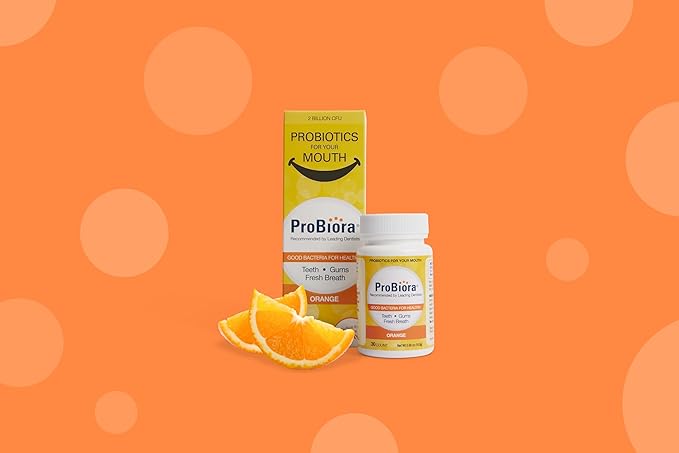 ProBiora Oral-Care Chewable Probiotic Tablets | Probiotic Supplement for Women & Men | Healthier Teeth & Gums | Fresher Breath | Whiter Teeth | 30 Count | Pack of 2 | Orange