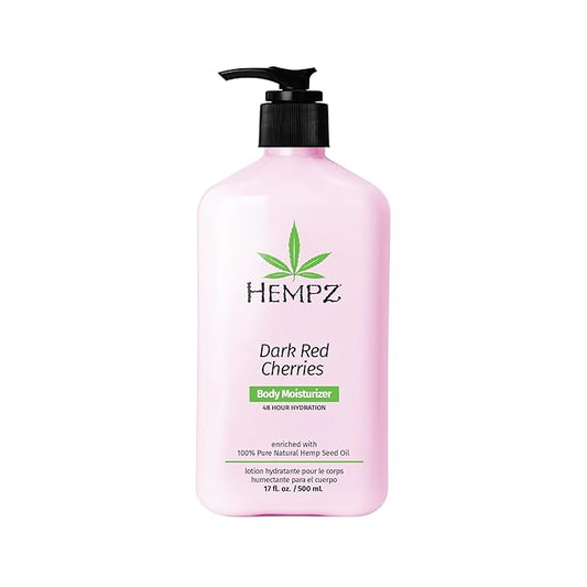 Hempz Dark Red Cherries Lotion, Ultra Hydrating Moisturizer for Body, Hands and Feet 17 oz.