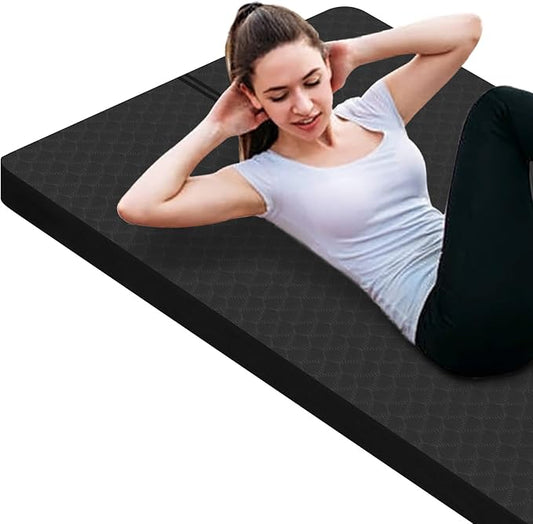 nuveti Large Exercise Mat - 15mm/20mm/30mm Thick Yoga Mat | Workout Mat for Fitness, Yoga, Pilates, Stretching & Floor Exercises for Women & Men with Free Carrying Bag