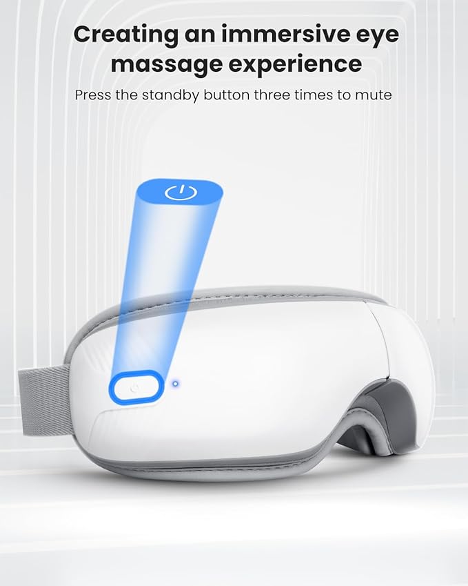Nekteck Eye Massager with Heat, Birthday Gifts Bluetooth Eye Mask Massage for Migraine Relief, Heated Smart Migraine Massager to Reduce Strain, Dry Eyes, Sleep Relaxation, Christmas Gift for Her Him