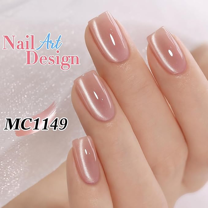 Double Rhythm 6 Colors Cat Eye Gel Polish Set Shimmer Glitter with Magnet Holographic Reflective Magnetic UV Nail Art Kit (6-Kit-46)