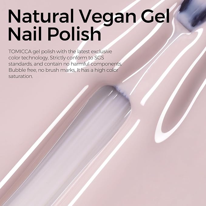 TOMICCA Light Nude Gel Nail Polish - Neutral DIY Manicure Salon Art