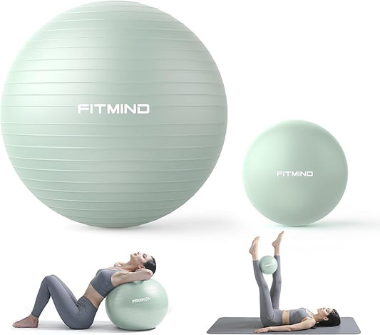 Exercise Balls Set 22-30 Inch & 9 Inch, Small Pilates Ball with Pump, Pregnancy Ball for Women, Yoga Balls for Exercise, Small Exercise Ball for Between Knees, Stability, Physio
