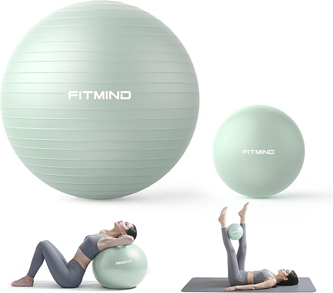 Exercise Balls Set 22-30 Inch & 9 Inch, Small Pilates Ball with Pump, Pregnancy Ball for Women, Yoga Balls for Exercise, Small Exercise Ball for Between Knees, Stability, Physio